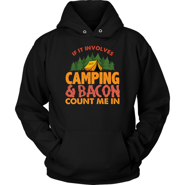 Camping and Bacon- Shirts, Long Sleeve, Hoodie, Tanks, Sweatshirt