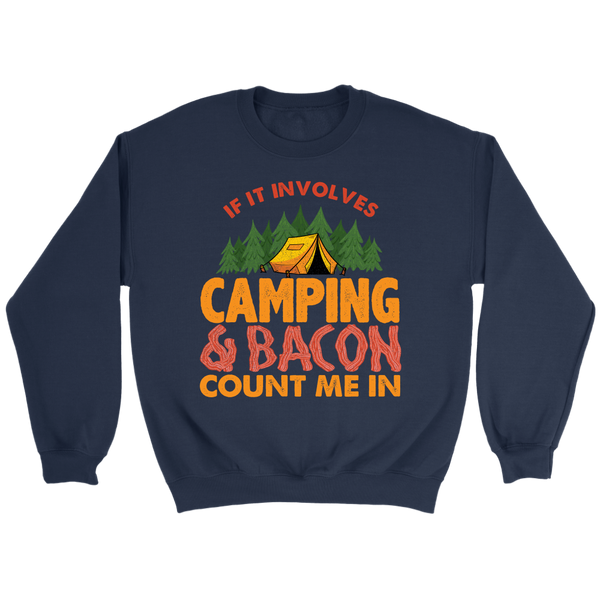 Camping and Bacon- Shirts, Long Sleeve, Hoodie, Tanks, Sweatshirt