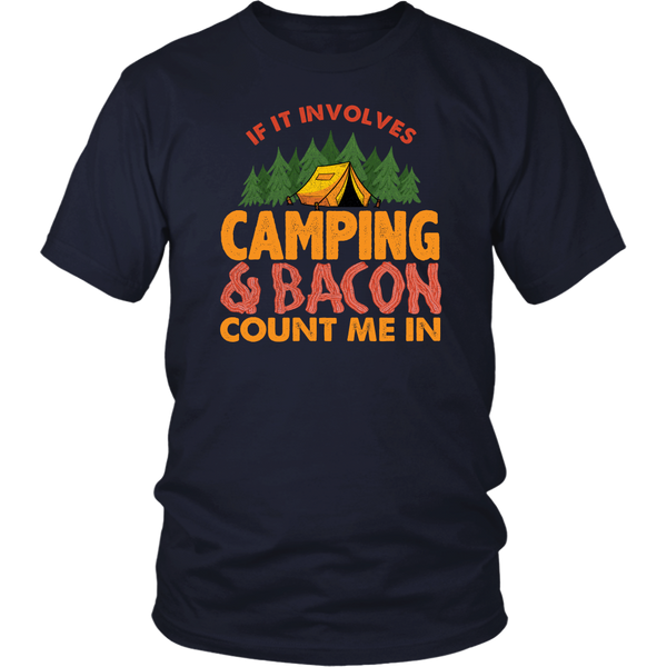 Camping and Bacon- Shirts, Long Sleeve, Hoodie, Tanks, Sweatshirt