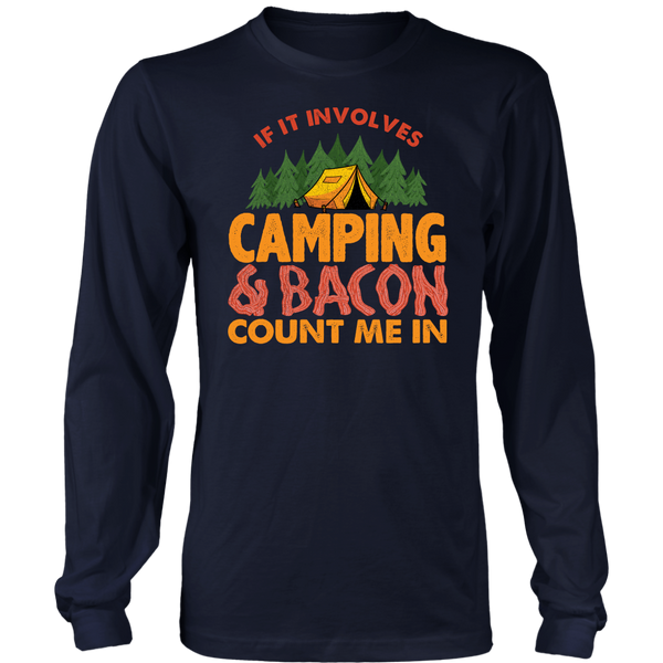 Camping and Bacon- Shirts, Long Sleeve, Hoodie, Tanks, Sweatshirt