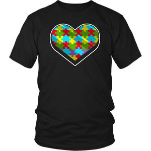 Autism Heart Puzzle- Shirts, Long Sleeve, Hoodie, Tanks, Sweatshirt