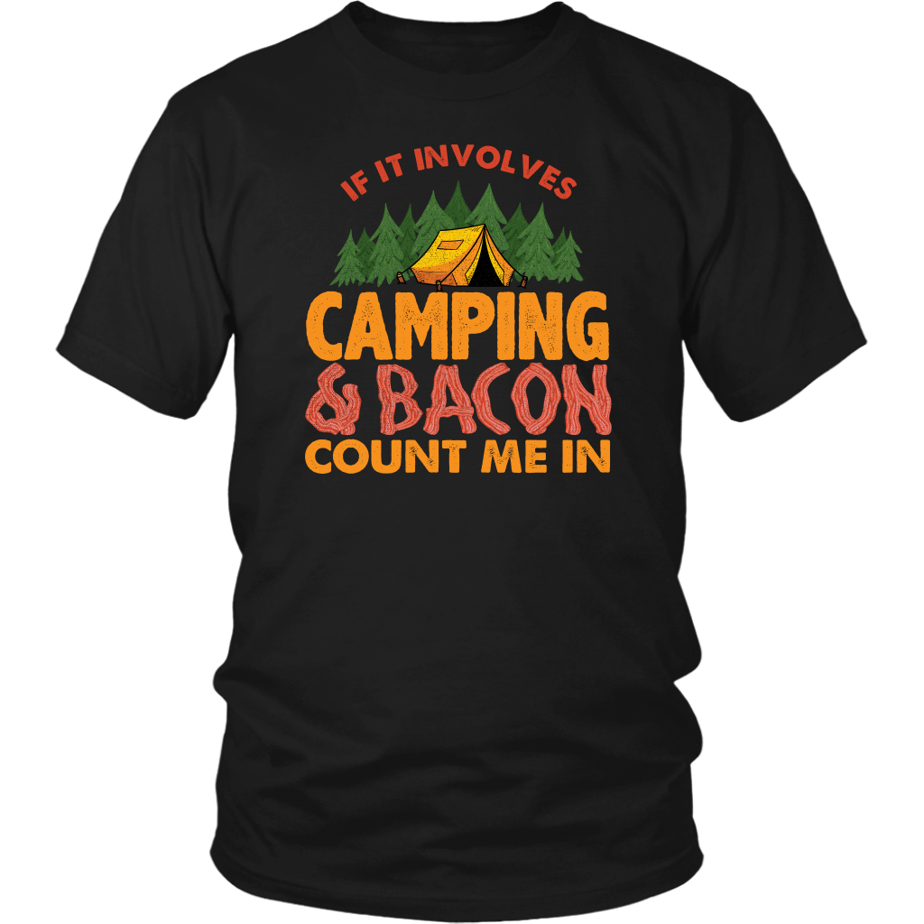 Camping and Bacon- Shirts, Long Sleeve, Hoodie, Tanks, Sweatshirt