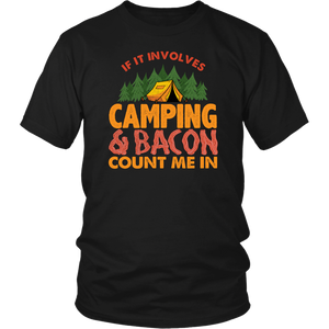 Camping and Bacon- Shirts, Long Sleeve, Hoodie, Tanks, Sweatshirt