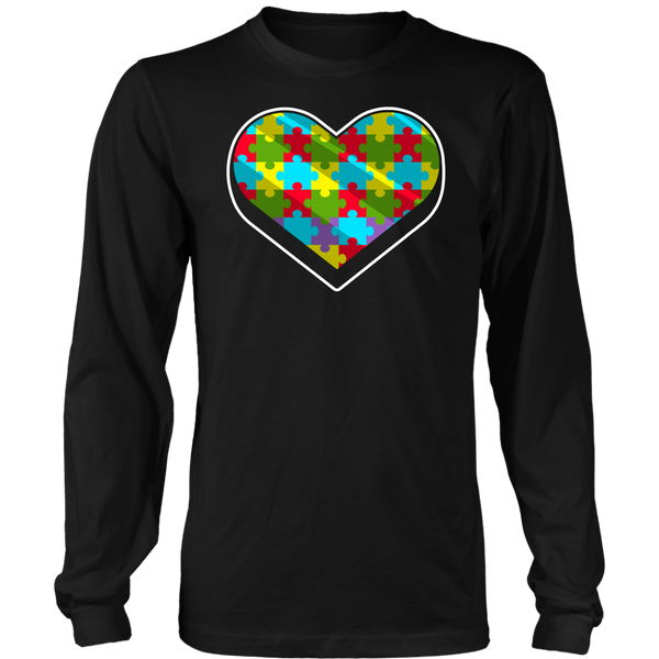 Autism Heart Puzzle- Shirts, Long Sleeve, Hoodie, Tanks, Sweatshirt