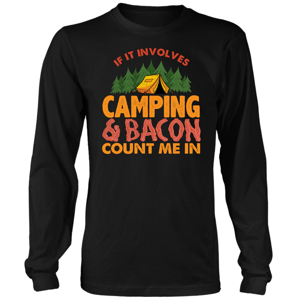 Camping and Bacon- Shirts, Long Sleeve, Hoodie, Tanks, Sweatshirt