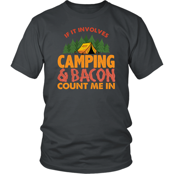 Camping and Bacon- Shirts, Long Sleeve, Hoodie, Tanks, Sweatshirt