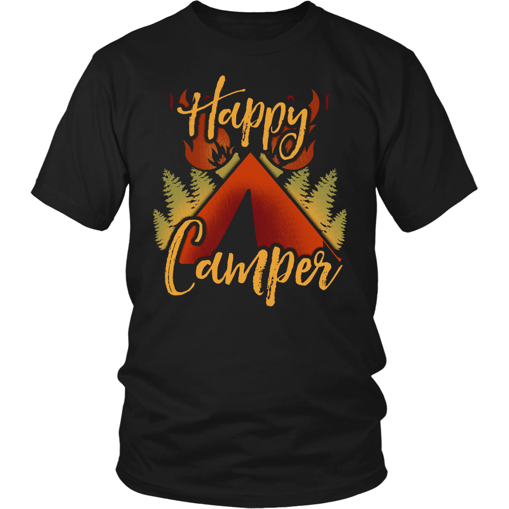 Happy Camper- Shirts, Long Sleeve, Hoodie, Tanks, Sweatshirt