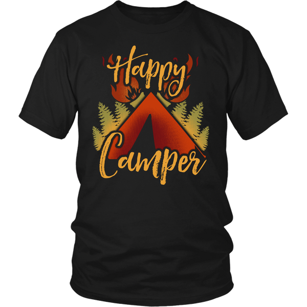 Happy Camper- Shirts, Long Sleeve, Hoodie, Tanks, Sweatshirt