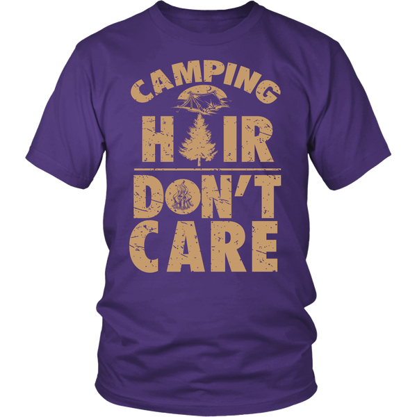 Camping Hair Don't Care- Shirts, Long Sleeve, Hoodie, Tanks, Sweatshirt