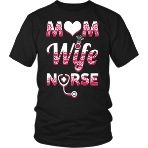 Mom Wife Nurse- Shirts, Long Sleeve, Hoodie, Tanks, Sweatshirt