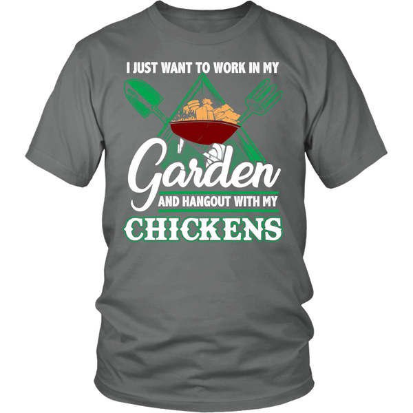 Garden and Chickens- Shirts, Long Sleeve, Hoodie, Tanks, Sweatshirt