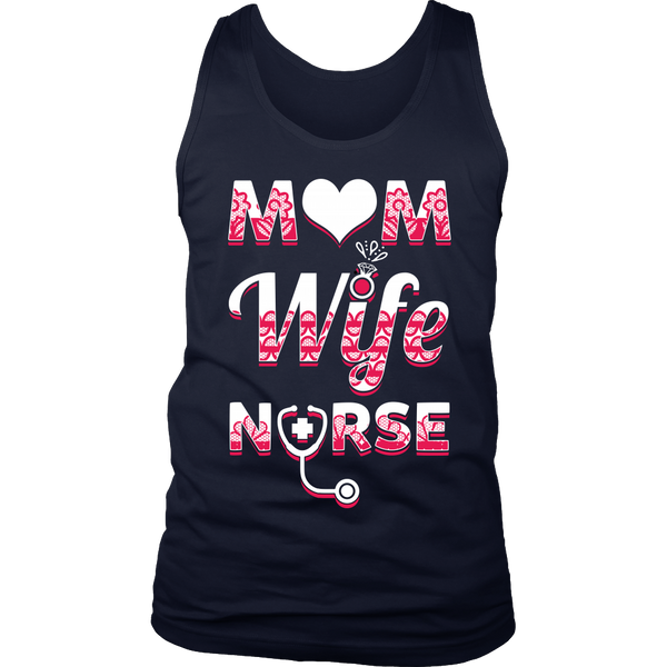 Mom Wife Nurse- Shirts, Long Sleeve, Hoodie, Tanks, Sweatshirt