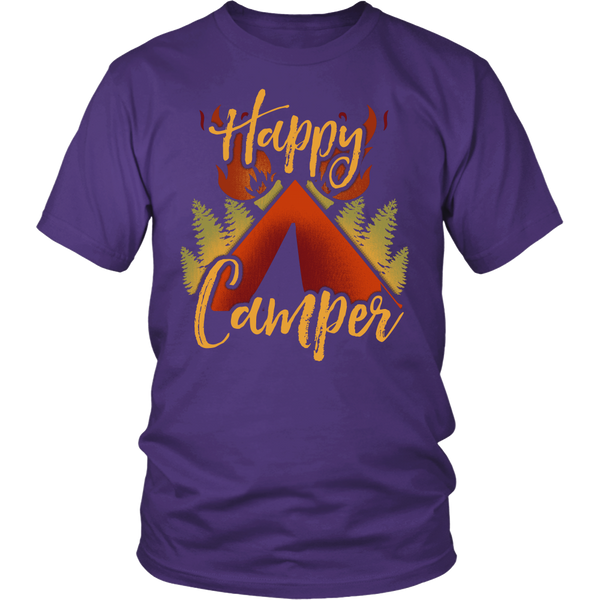 Happy Camper- Shirts, Long Sleeve, Hoodie, Tanks, Sweatshirt