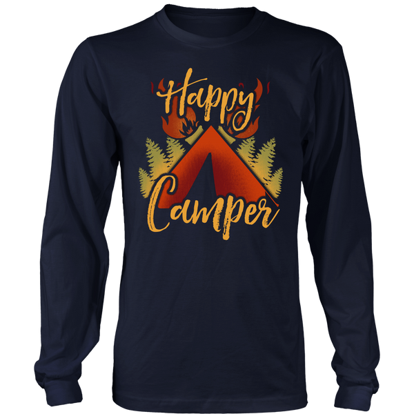 Happy Camper- Shirts, Long Sleeve, Hoodie, Tanks, Sweatshirt