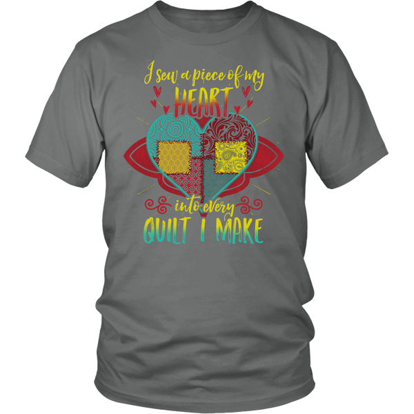 Heart Into Every Quilt- Shirts, Long Sleeve, Hoodie, Tanks, Sweatshirt