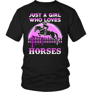 Girl Who Loves Horses- Shirts, Long Sleeve, Hoodie, Tanks, Sweatshirt