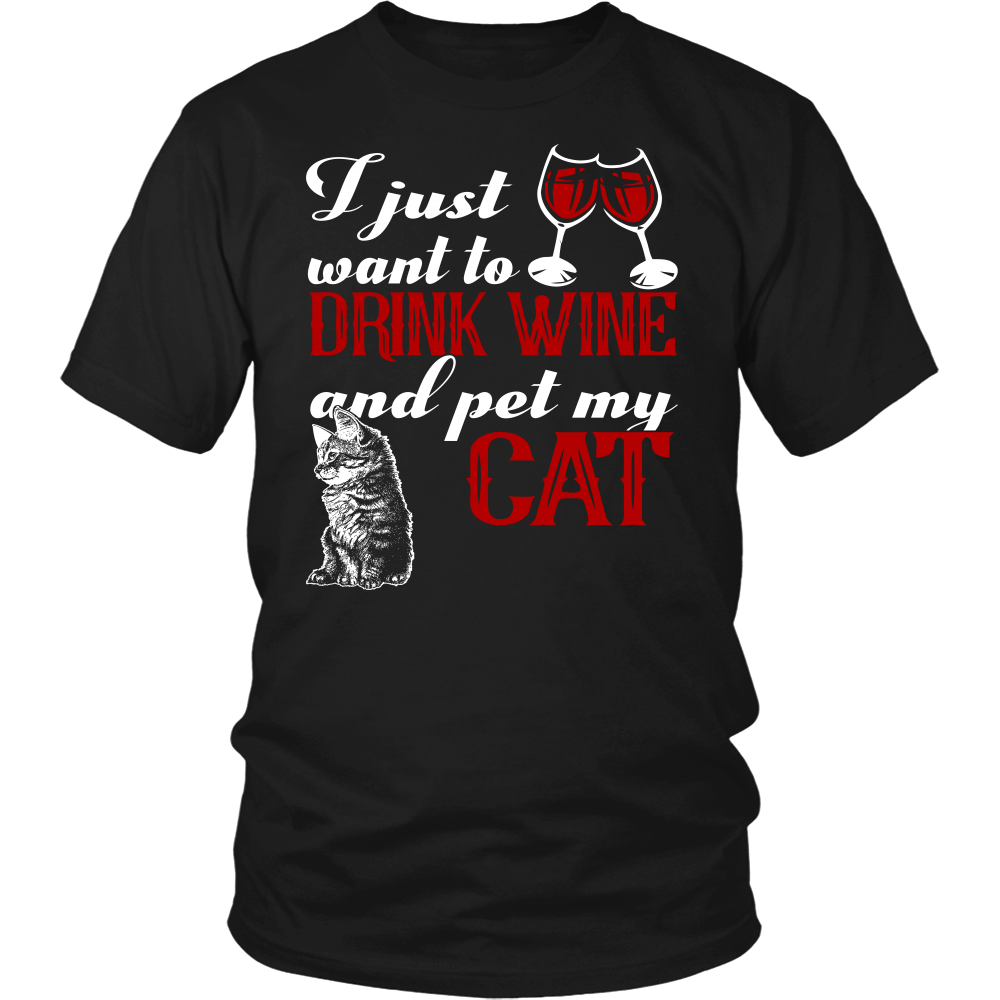 Wine and Cat- Shirts, Long Sleeve, Hoodie, Tanks, Sweatshirt