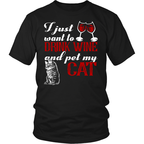 Wine and Cat- Shirts, Long Sleeve, Hoodie, Tanks, Sweatshirt