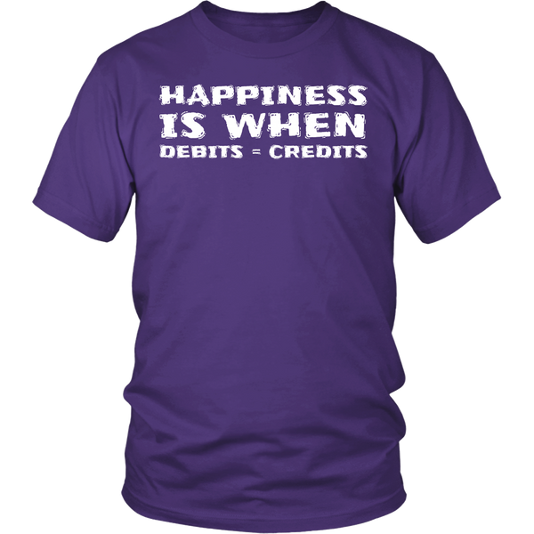 Happiness Debits = Credits- Shirts, Long Sleeve, Hoodie, Tanks, Sweatshirt