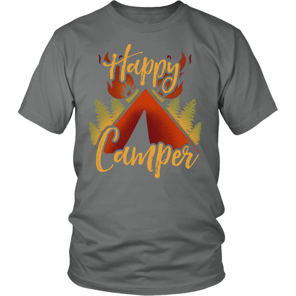 Happy Camper- Shirts, Long Sleeve, Hoodie, Tanks, Sweatshirt