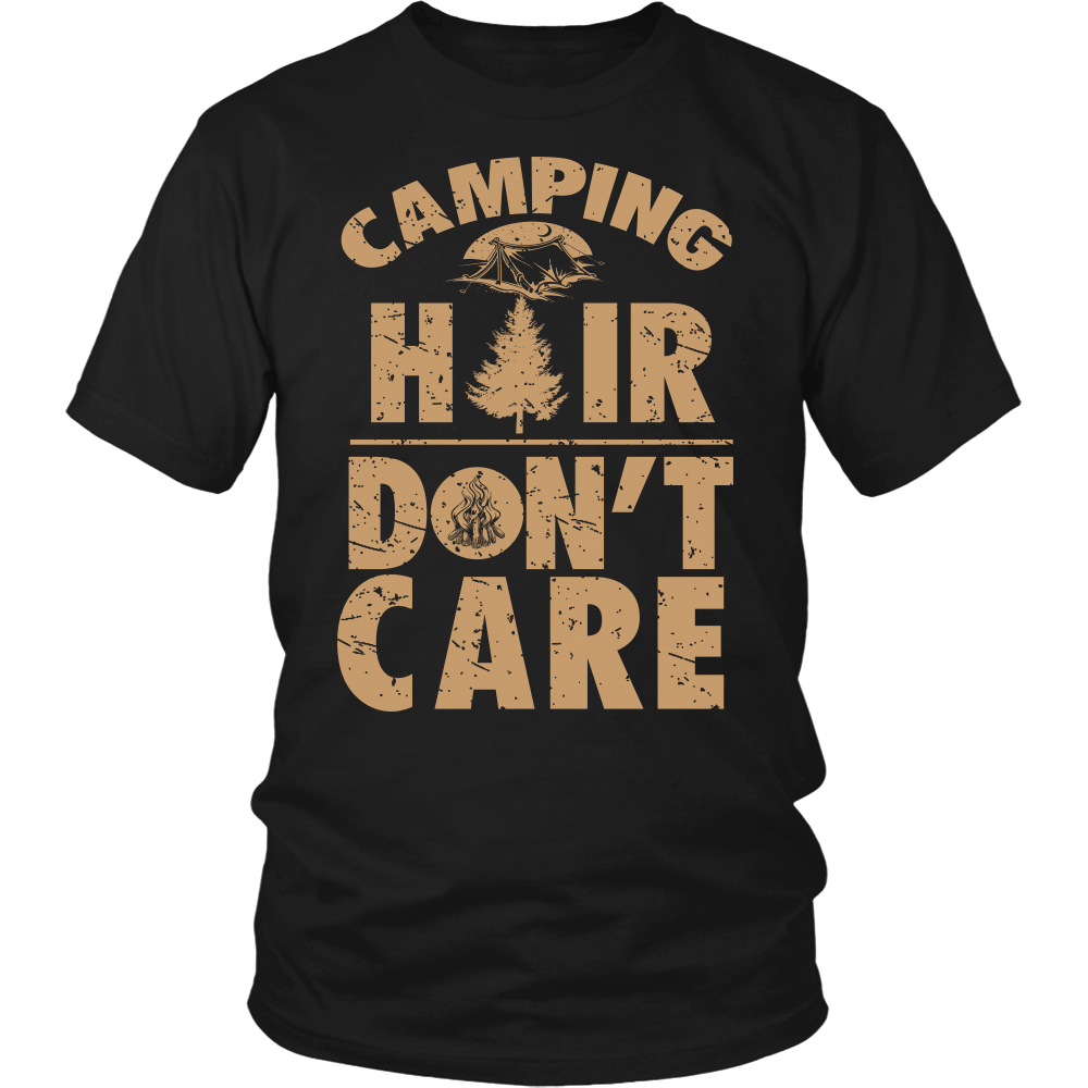 Camping Hair Don't Care- Shirts, Long Sleeve, Hoodie, Tanks, Sweatshirt