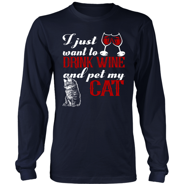 Wine and Cat- Shirts, Long Sleeve, Hoodie, Tanks, Sweatshirt