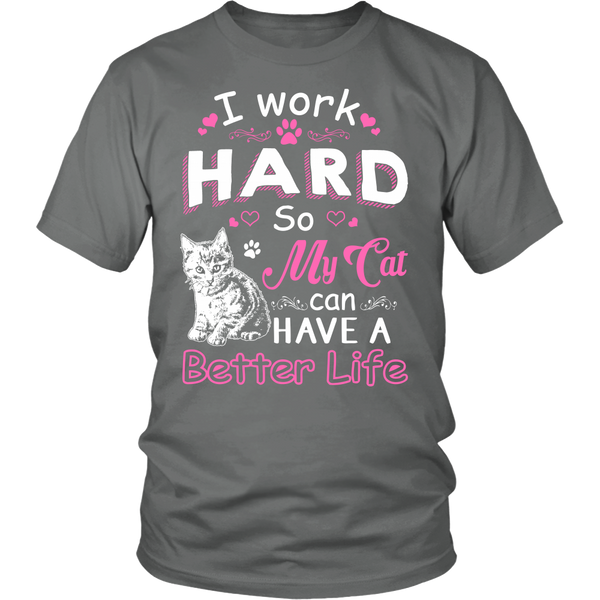 Work Hard for My Cat- Shirts, Long Sleeve, Hoodie, Tanks, Sweatshirt