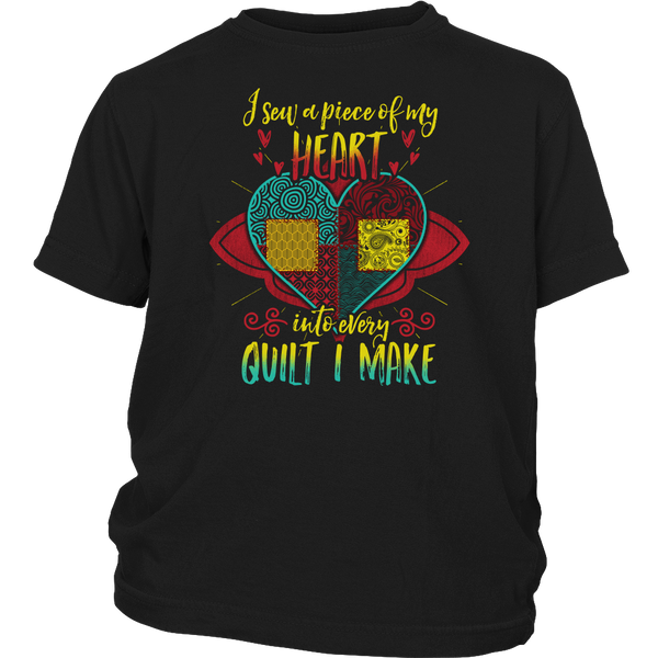 Heart Into Every Quilt- Shirts, Long Sleeve, Hoodie, Tanks, Sweatshirt