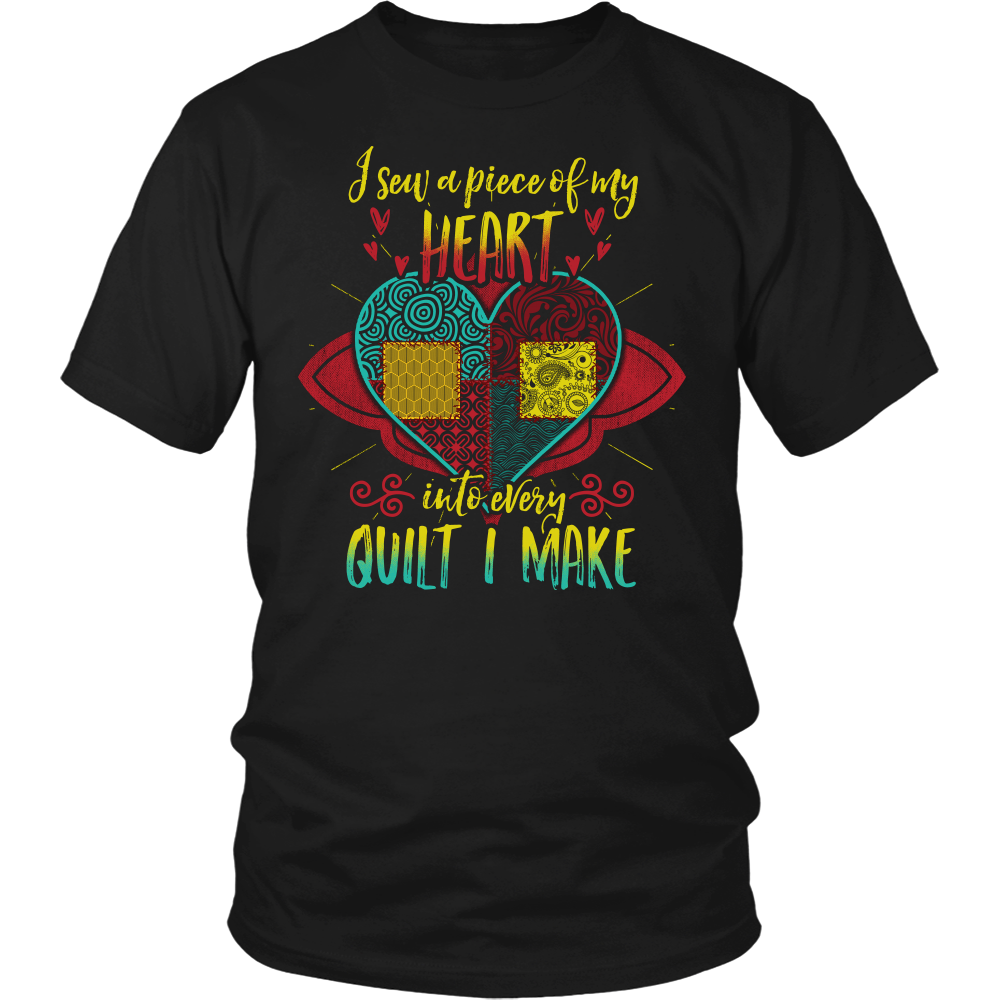 Heart Into Every Quilt- Shirts, Long Sleeve, Hoodie, Tanks, Sweatshirt