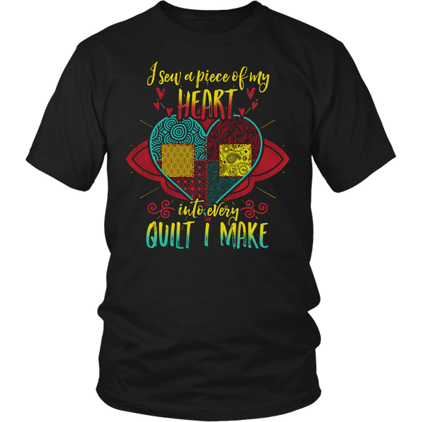 Heart Into Every Quilt- Shirts, Long Sleeve, Hoodie, Tanks, Sweatshirt