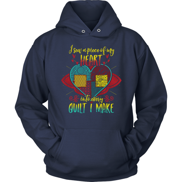 Heart Into Every Quilt- Shirts, Long Sleeve, Hoodie, Tanks, Sweatshirt