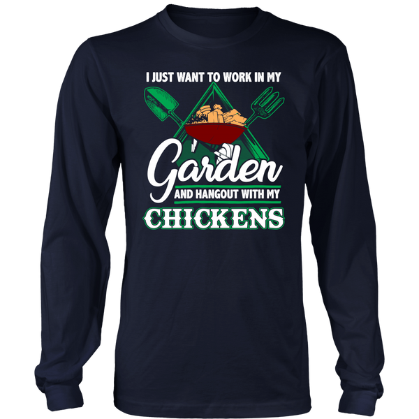 Garden and Chickens- Shirts, Long Sleeve, Hoodie, Tanks, Sweatshirt