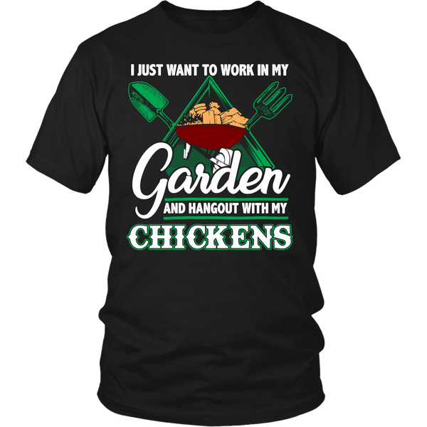 Garden and Chickens- Shirts, Long Sleeve, Hoodie, Tanks, Sweatshirt