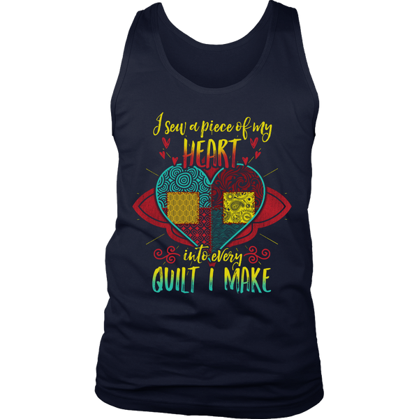 Heart Into Every Quilt- Shirts, Long Sleeve, Hoodie, Tanks, Sweatshirt