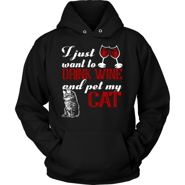 Wine and Cat- Shirts, Long Sleeve, Hoodie, Tanks, Sweatshirt