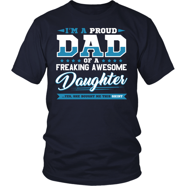 Proud Dad, Awesome Daughter- Shirts, Long Sleeve, Hoodie, Tanks, Sweatshirt