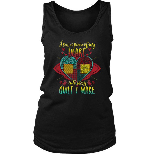 Heart Into Every Quilt- Shirts, Long Sleeve, Hoodie, Tanks, Sweatshirt