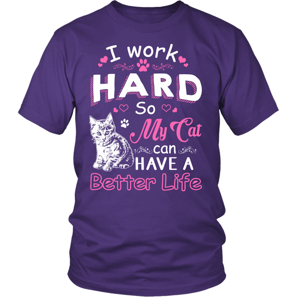 Work Hard for My Cat- Shirts, Long Sleeve, Hoodie, Tanks, Sweatshirt