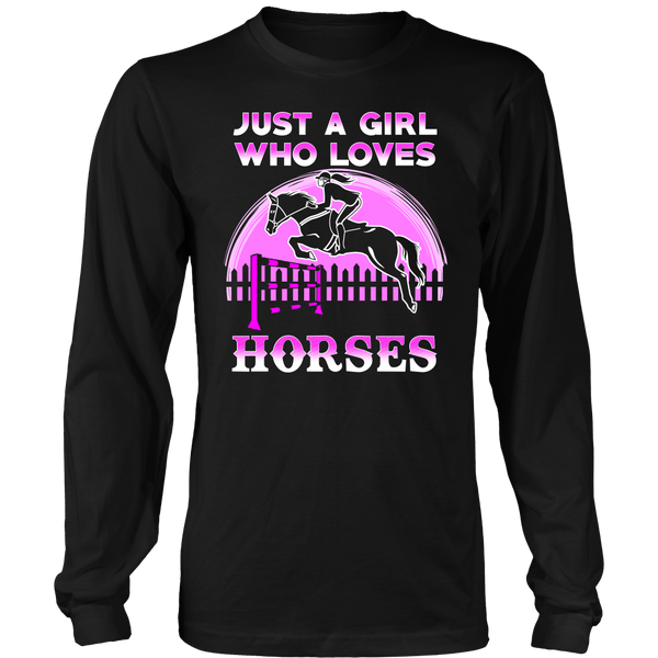 Girl Who Loves Horses- Shirts, Long Sleeve, Hoodie, Tanks, Sweatshirt