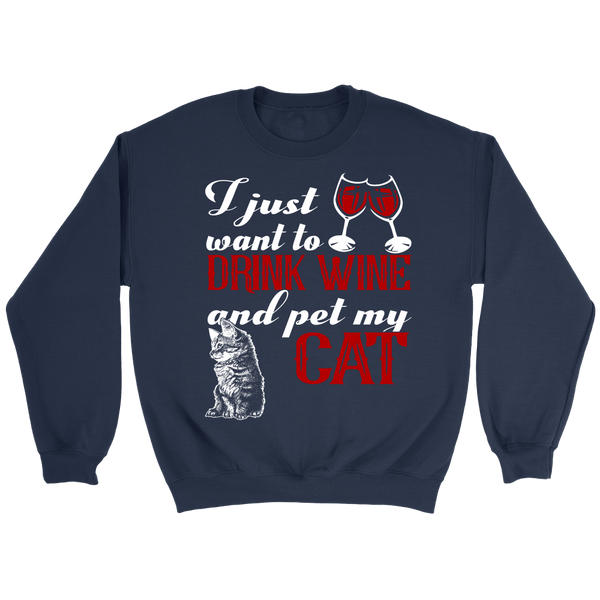 Wine and Cat- Shirts, Long Sleeve, Hoodie, Tanks, Sweatshirt