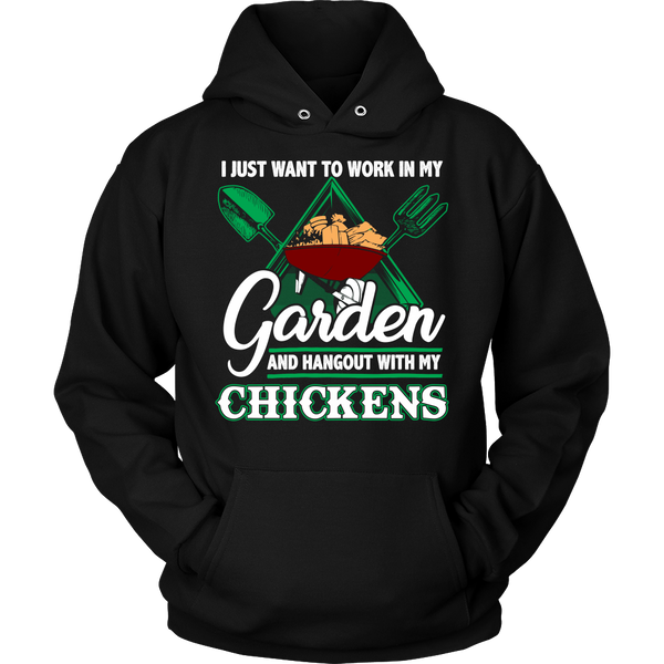 Garden and Chickens- Shirts, Long Sleeve, Hoodie, Tanks, Sweatshirt