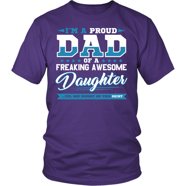 Proud Dad, Awesome Daughter- Shirts, Long Sleeve, Hoodie, Tanks, Sweatshirt