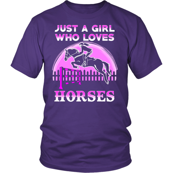 Girl Who Loves Horses- Shirts, Long Sleeve, Hoodie, Tanks, Sweatshirt