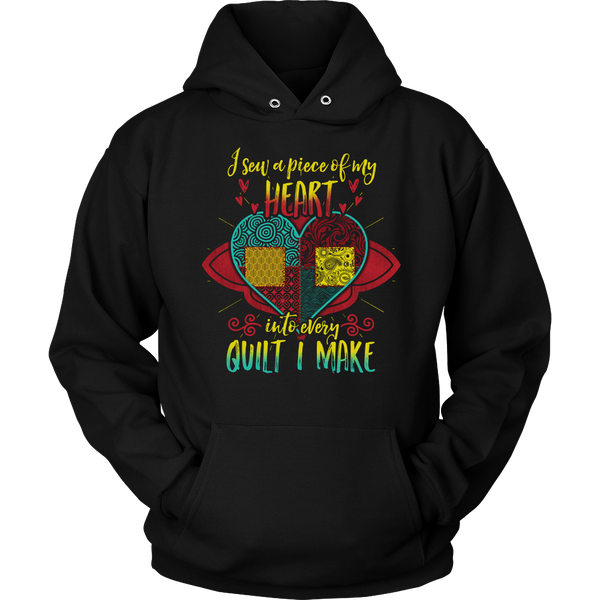 Heart Into Every Quilt- Shirts, Long Sleeve, Hoodie, Tanks, Sweatshirt