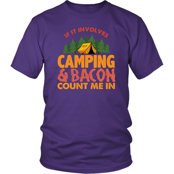 Camping and Bacon- Shirts, Long Sleeve, Hoodie, Tanks, Sweatshirt